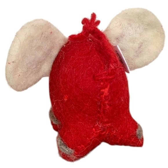 Handmade Tabletop Elephant Wool Stuffed Snowflake Elephant Christmas Decoration - Picture 8 of 10